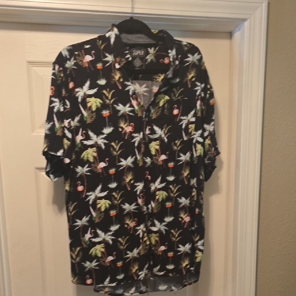 Hawaiin Shirt with Flamingos